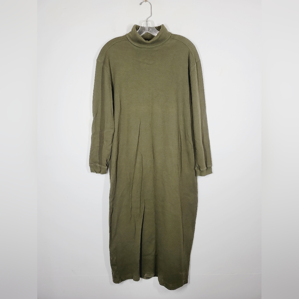 Eddie Bauer Olive Long Sleeve Dress, Size Medium